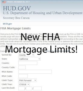 2018 FHA mortgage limits announced, nearly all counties increasing